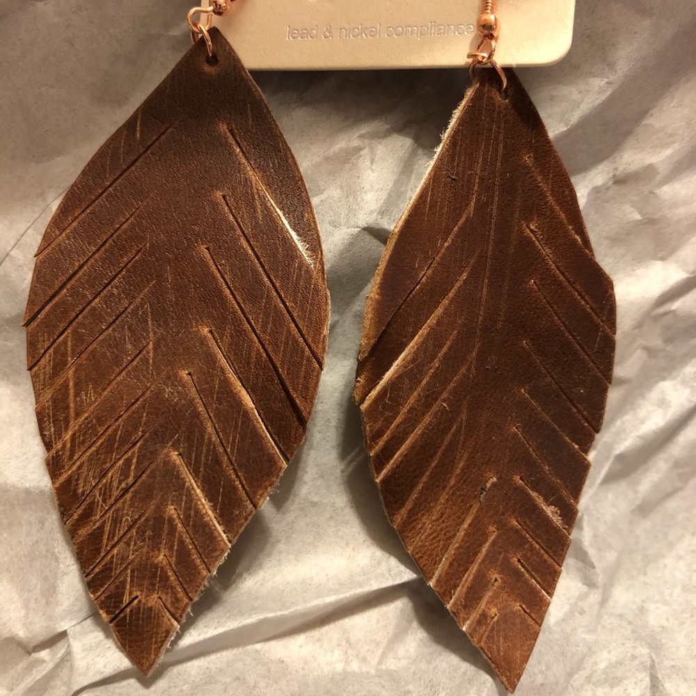Genuine leather earrings